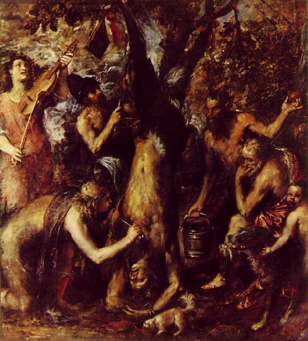TIZIANO Vecellio The Flaying of Marsyas ar Germany oil painting art